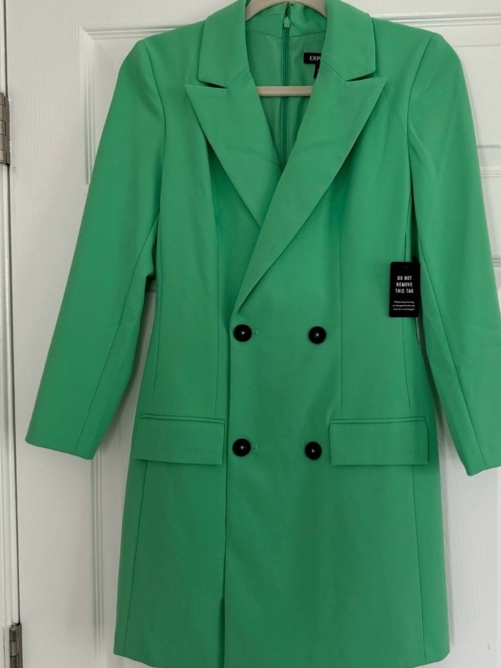 Express Green Double-Breasted Blazer Jacket